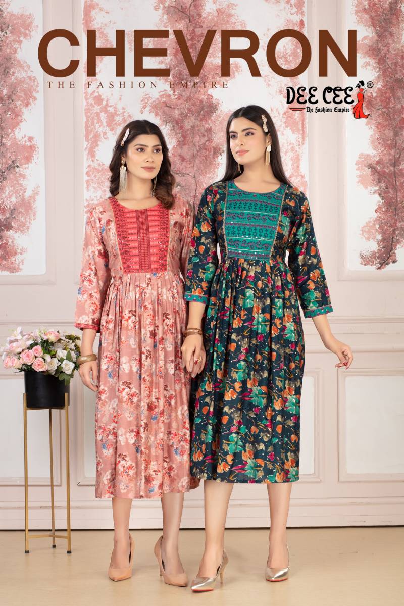 Deecee Chevron Embroidered Kurtis Collection