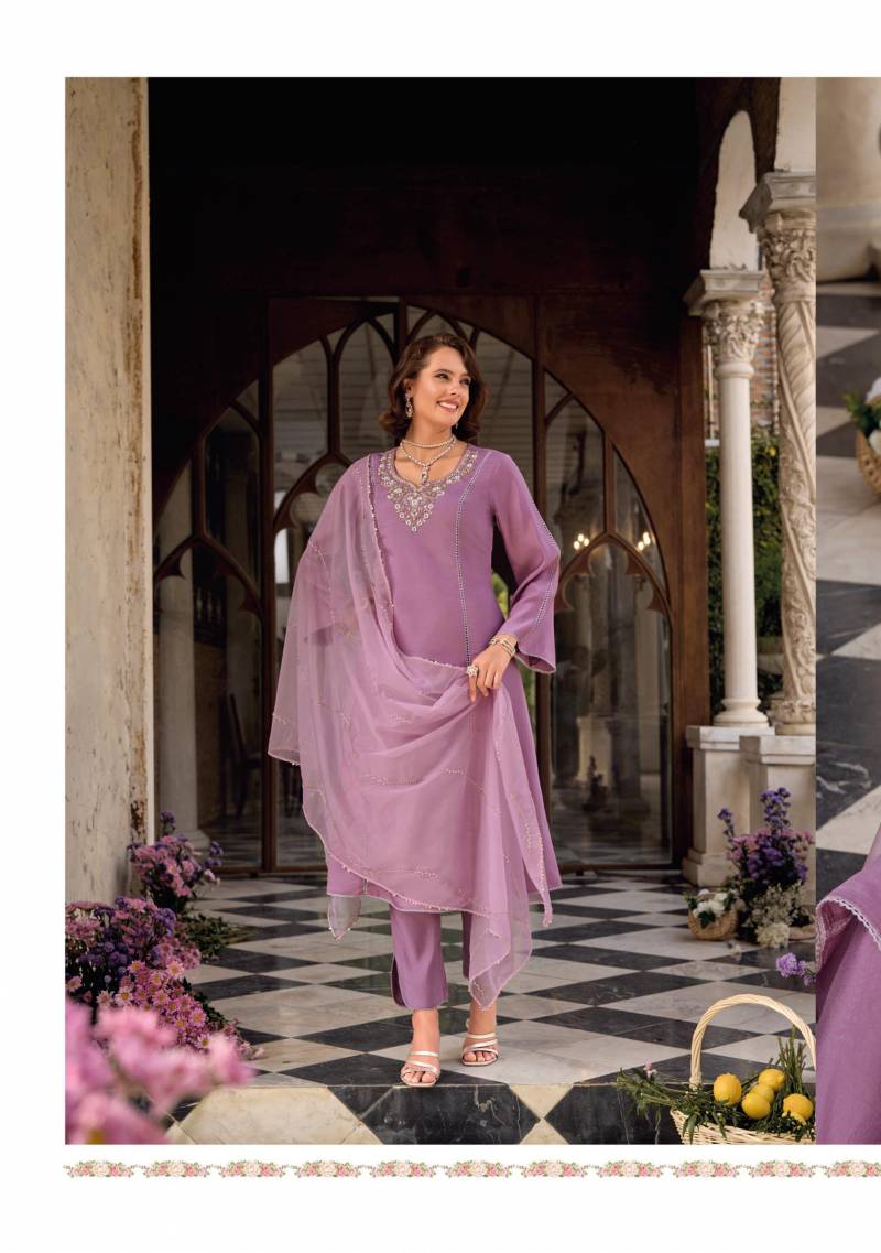 Lady Leela Rangeen Silk Kurti Pant With Dupatta Collection
