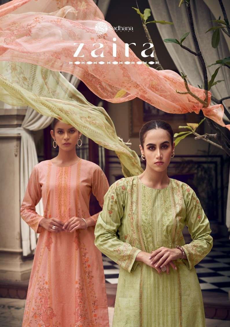 Sadhana Zaira Lawn Cotton Dress Material Collection