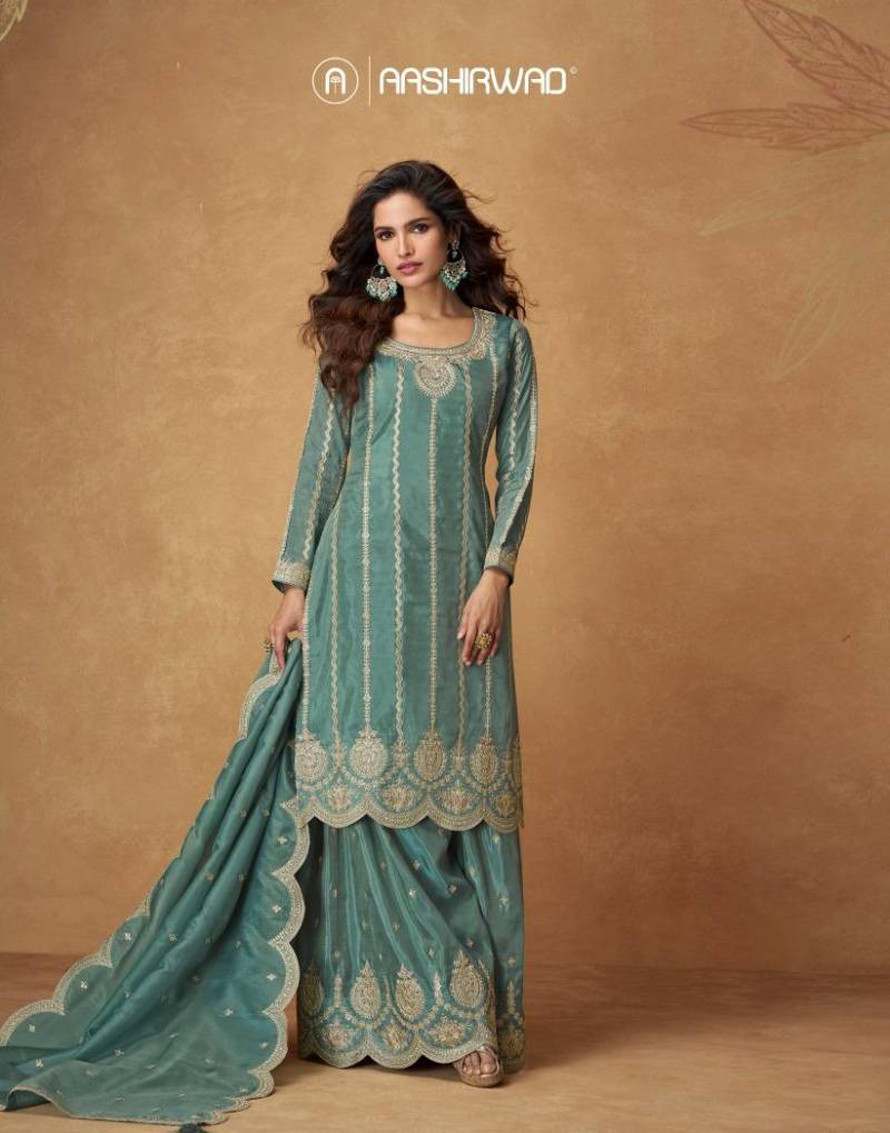 Aashirwad Saumya Organza Silk Salwar Kameez Collection