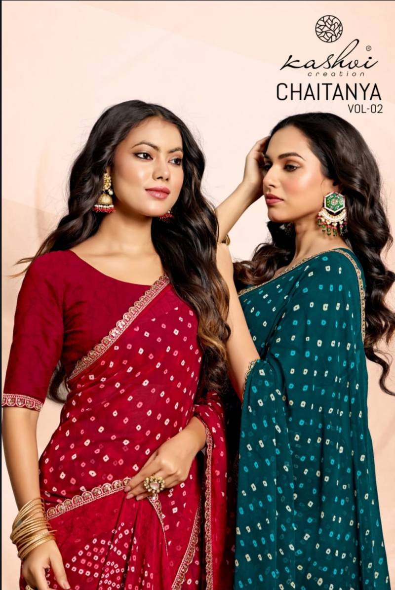 Kashvi Chaitanya Vol 2 Bandhej Bandhani Saree Collection