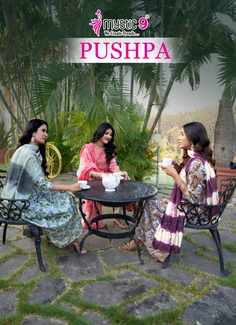 Mystic 9 Pushpa Vol 4 Anarkali Kurti Bottom With Dupatta Collection