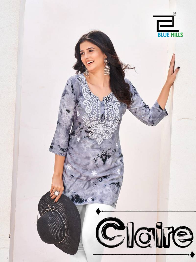 Blue Hills Claire Rayon Fancy Printed Top Collection