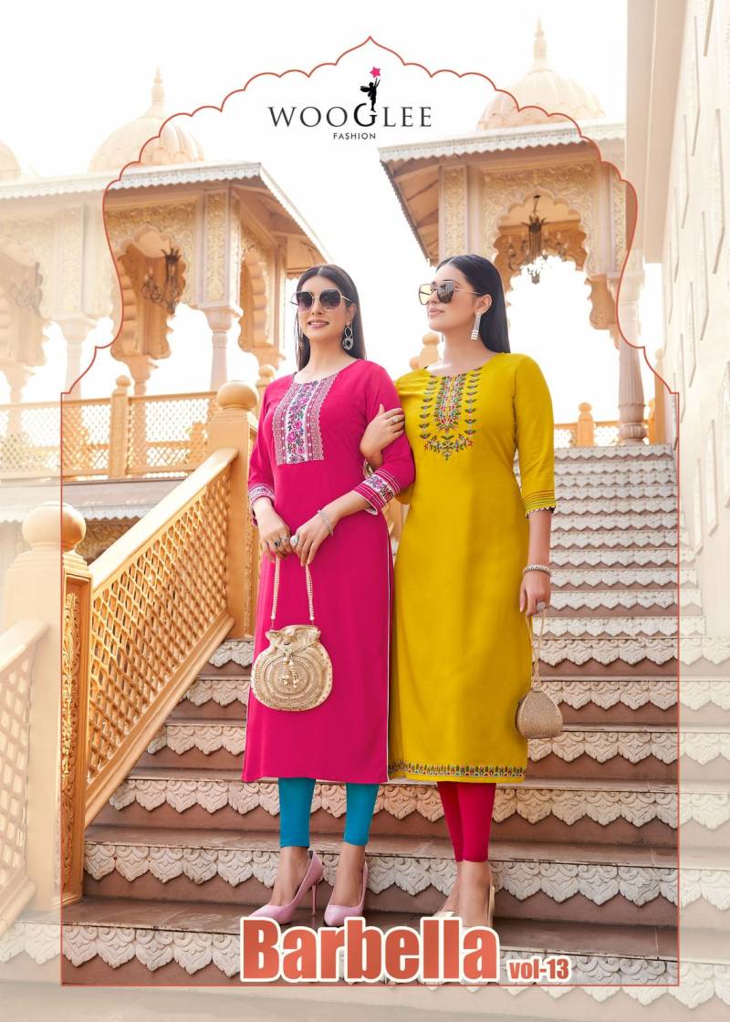 Wooglee Barbella Vol 13 Handwork Designer Kurti Collection