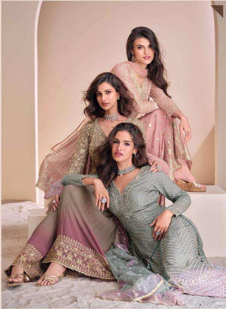 Aayna Sharara 5671 To 5673 Designer Salwar Suits Collection