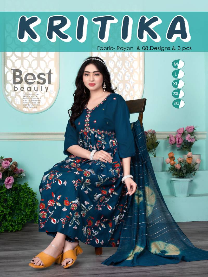 Beauty Kritika Trendy Printed Kurti Bottom With Dupatta