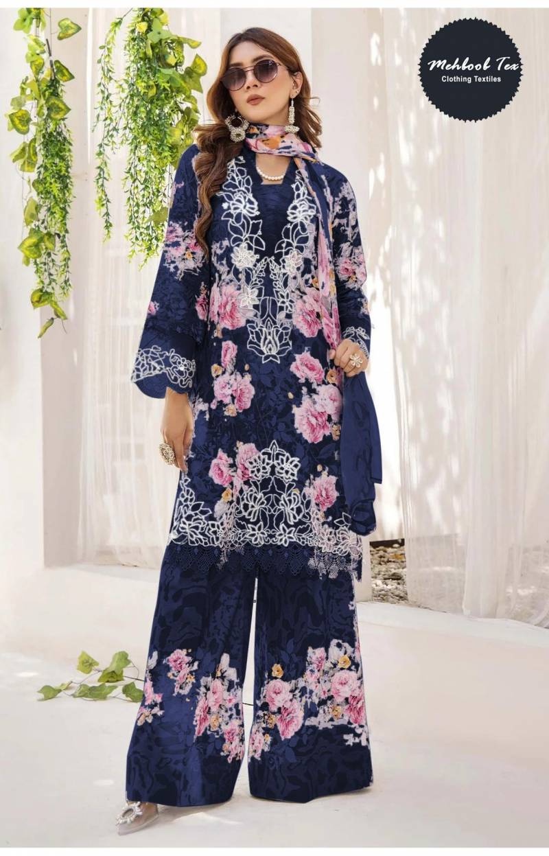 Mehboob Tex 1525 And 1530 B Pakistani Salwar Suits Chiffon Dupatta