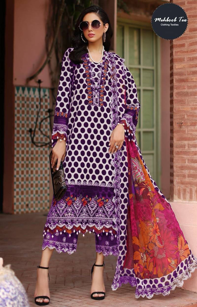 Mehboob Tex 1535 Pakistani Suits Chiffon Dupatta