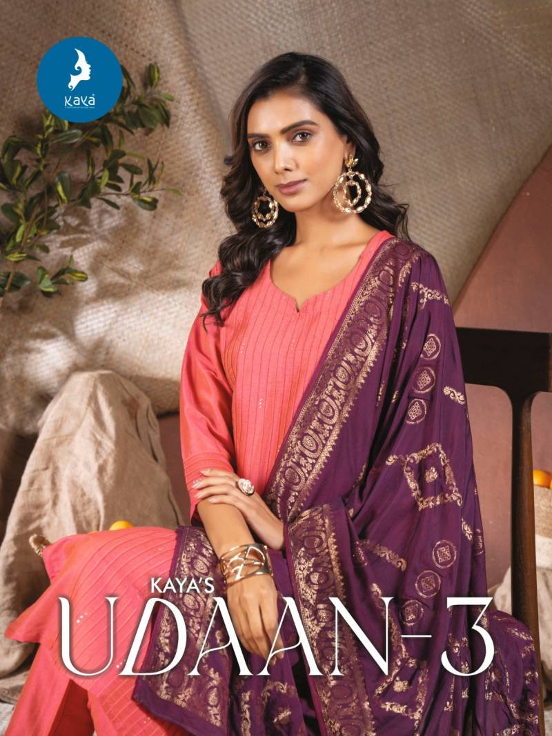 Kaya Udaan 3 Festive Wear Kurti Bottom With Dupatta Collection