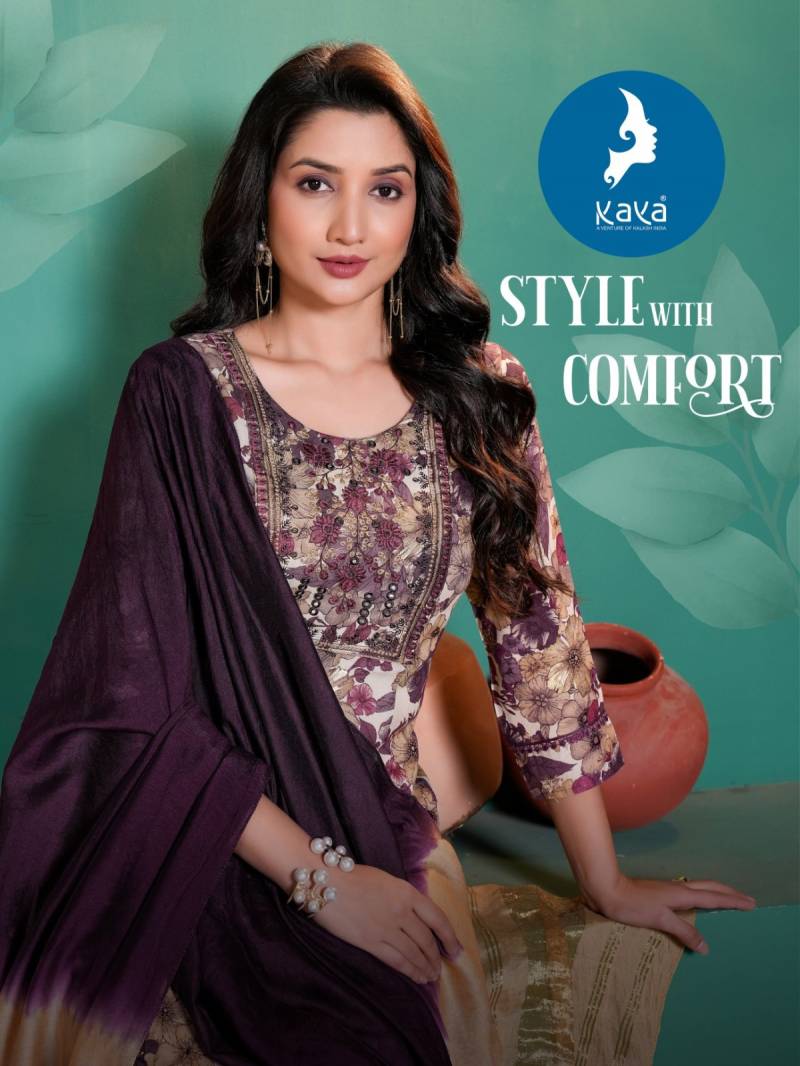 Kaya Blue Moon 2 Printed Long Kurti Bottom With Dupatta Colection