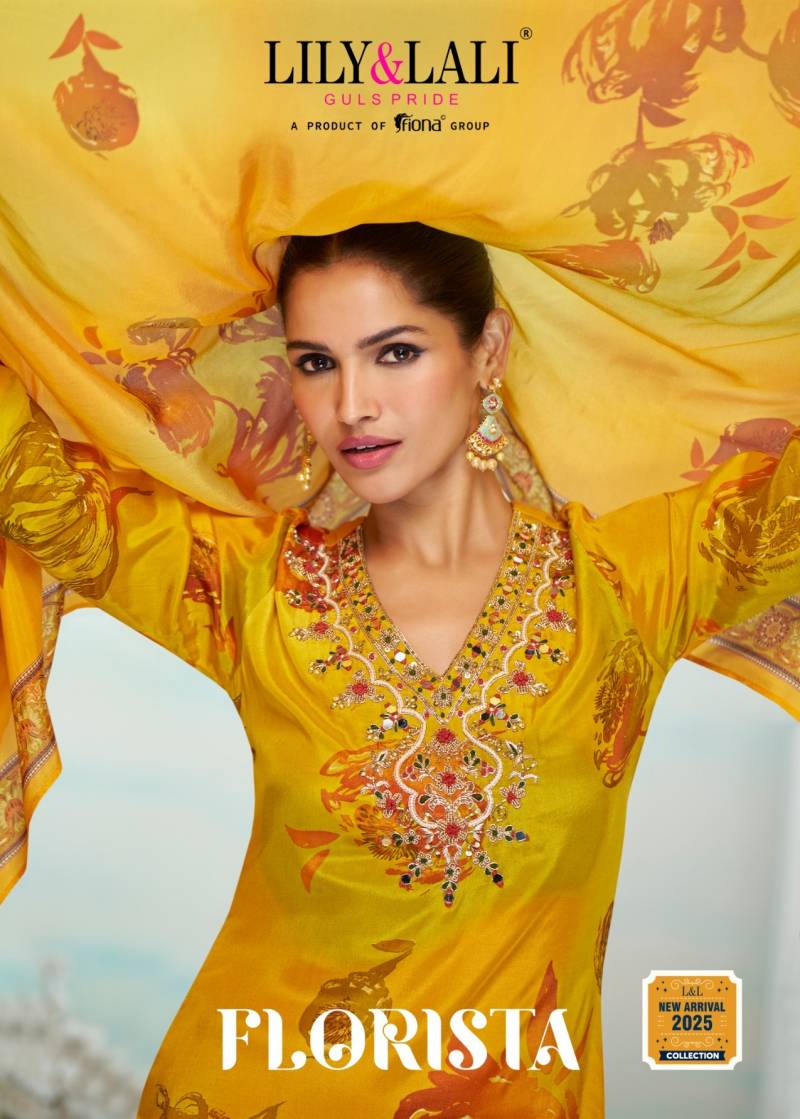 Lily And Lali Florista Natural Designer Kurti Bottom With Dupatta