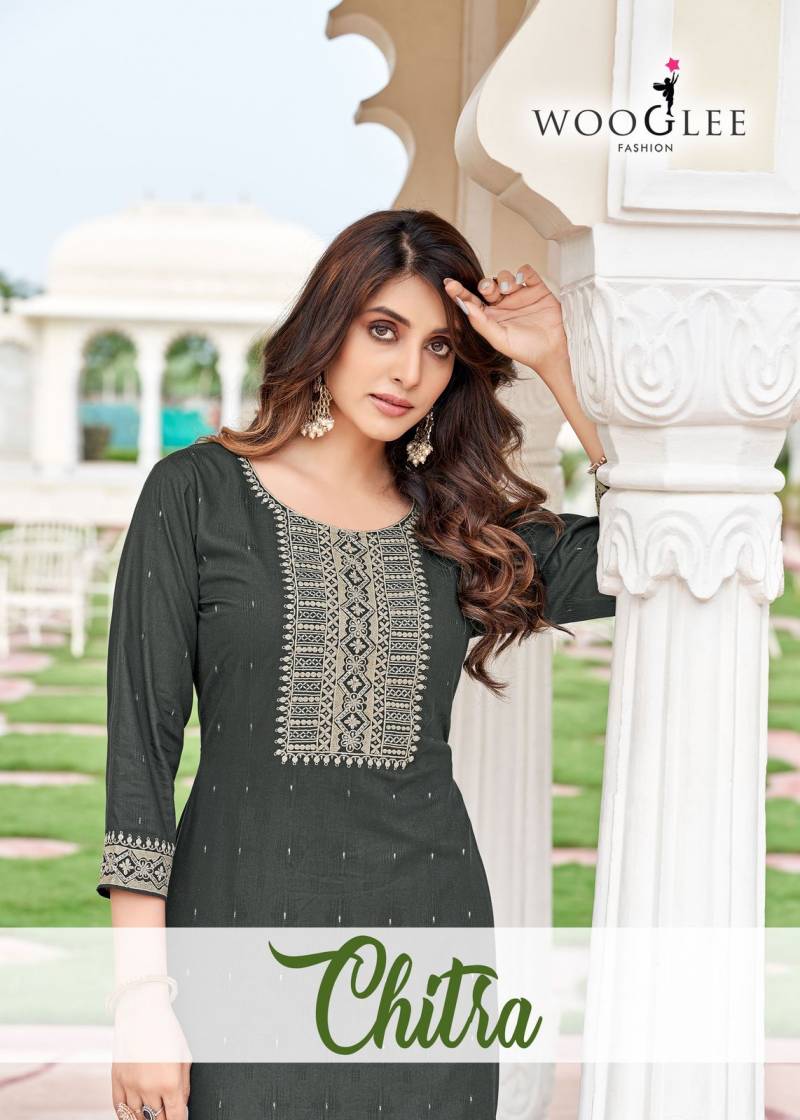 Wooglee Chitra Rayo Jacquard Designer Kurti Collection