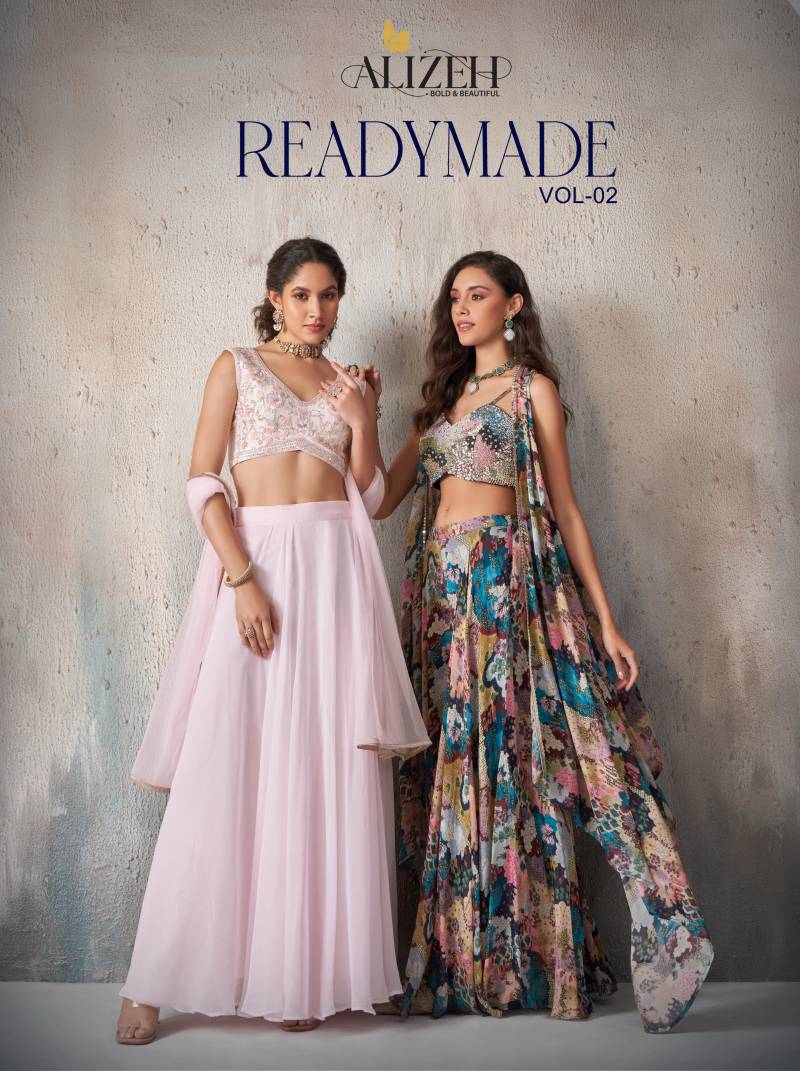 Alizeh Readymade 2 Party Wear Printed Indo Western Collection