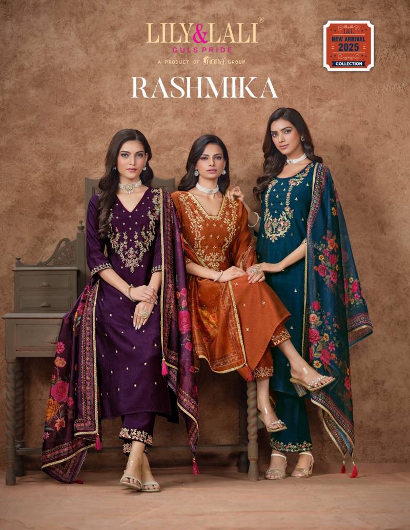 Lily And Lali Rashmika Designer Silk Kurti Bottom With Dupatta