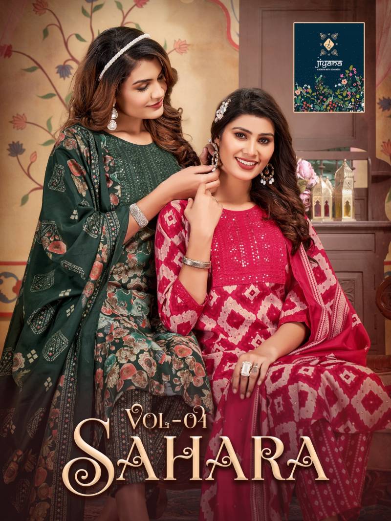 Jiyana Sahara Vol 4 Printed Kurti Bottom With Dupatta