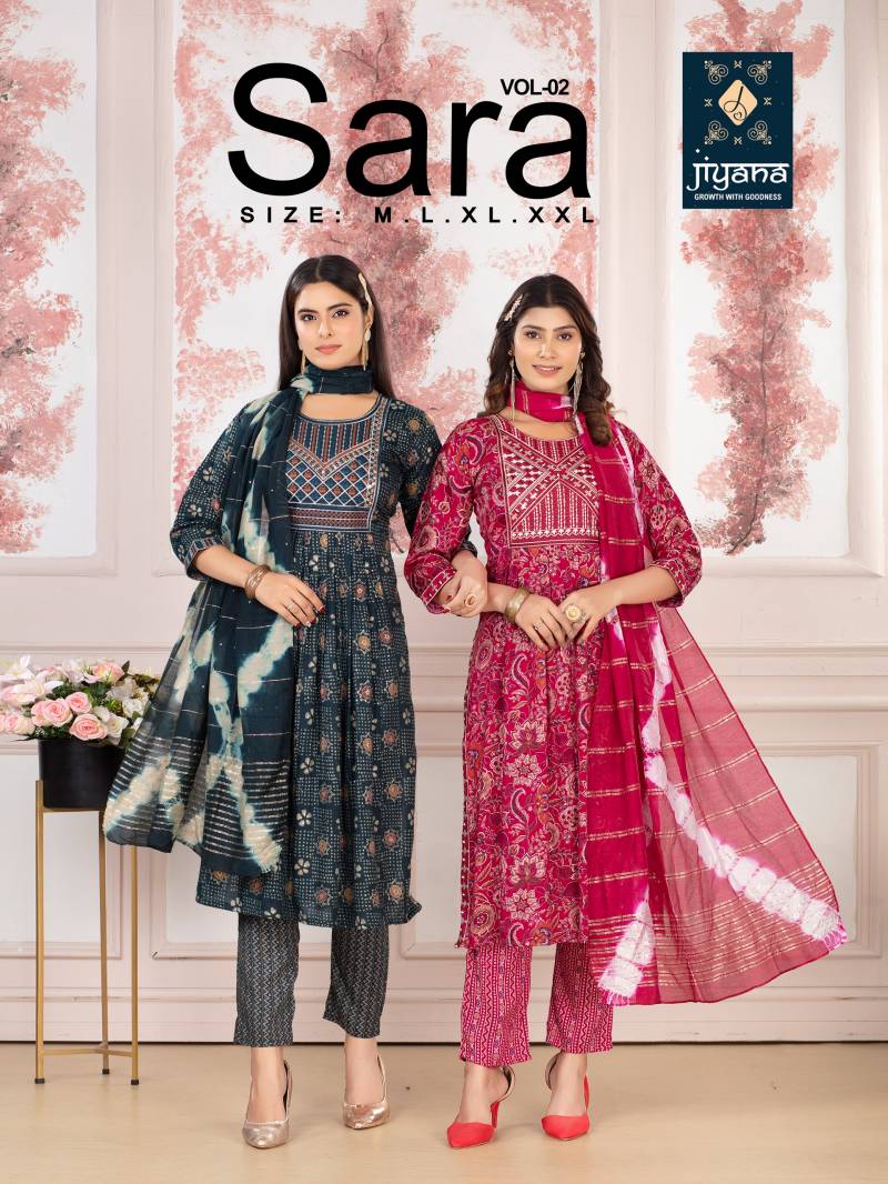Jiyana Sara Vol 2 Printed Kurti Bottom With Dupatta