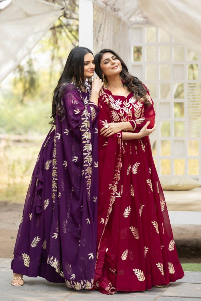 Luna Vol 21 Faux Georgette Designer Gown With Dupatta Collection