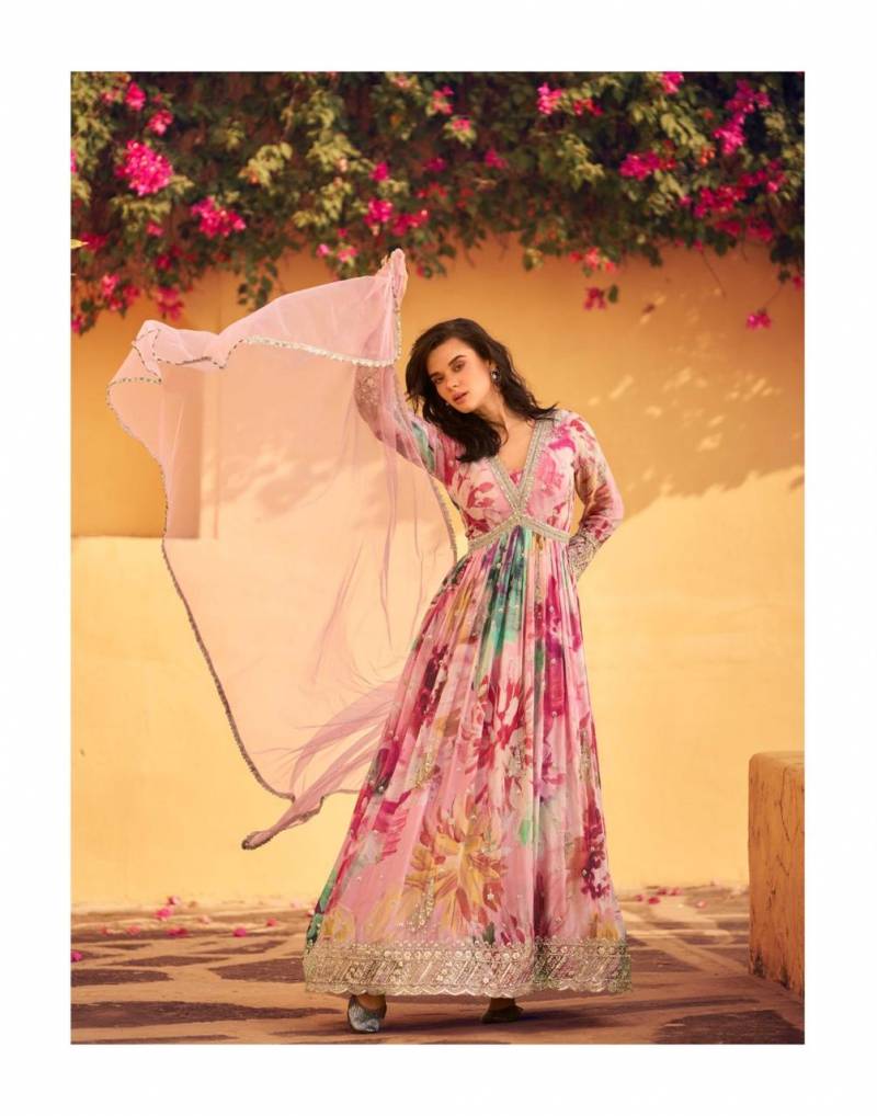 Sayuri Rani Nx Silk Designer Gown With Dupatta Collection