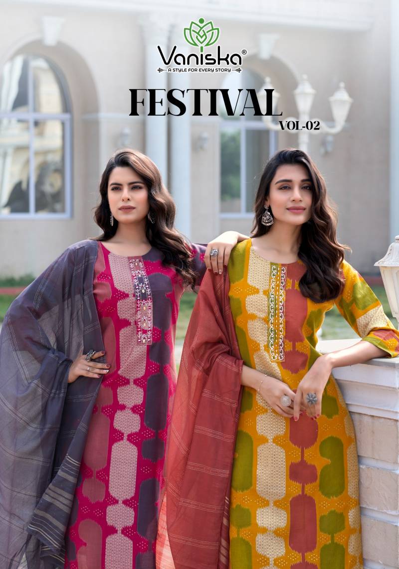 Vaniska Festival Vol 2 Printed Kurti Bottom With Dupatta