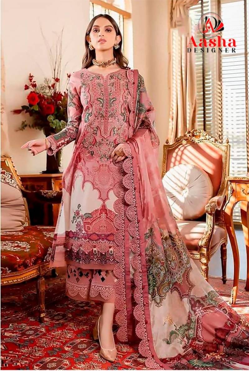 Aasha 1150 Pakistani Salwar Kameez Cotton Dupatta