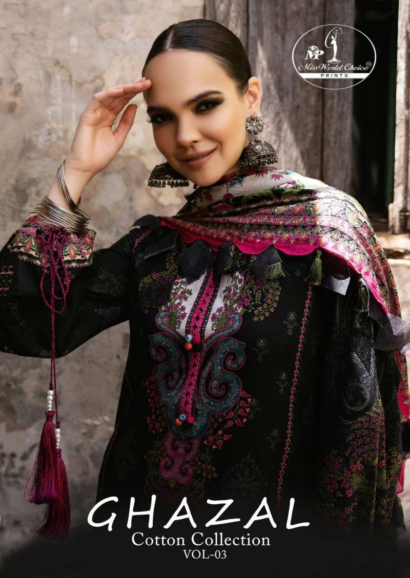 Miss World Choice Ghazal Vol 3 Soft Cotton Dress Material Collection