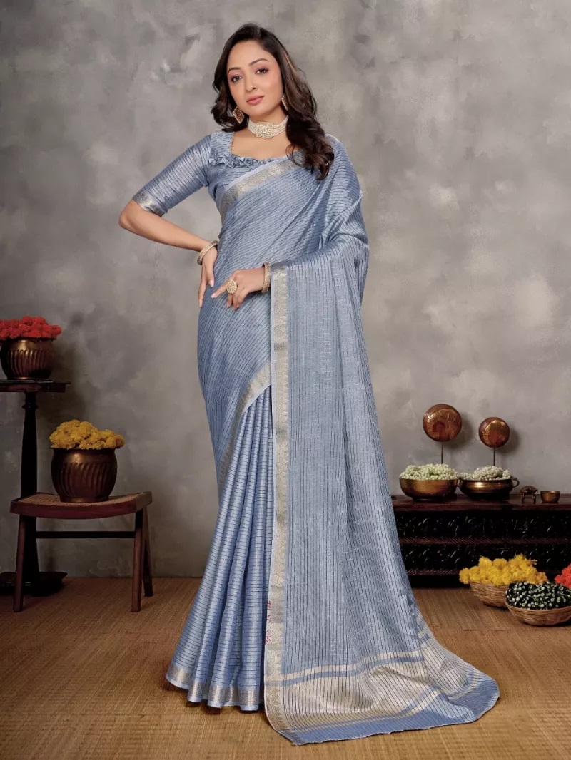 Vc Mohini B Casual Wear Linen Saree Collection