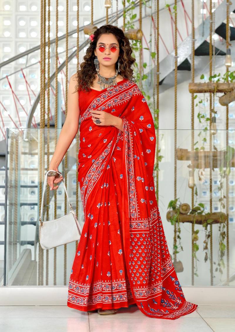 Df Aneri Cotton Printed Saree Collection