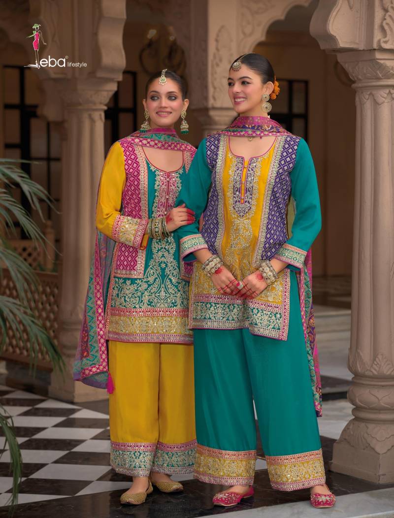 Eba Kasturi Chinon Designer Ready Made Suits Collection