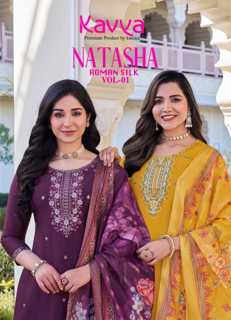 Kavya Natasha Vol 1 Silk Kurti Bottom With Dupatta
