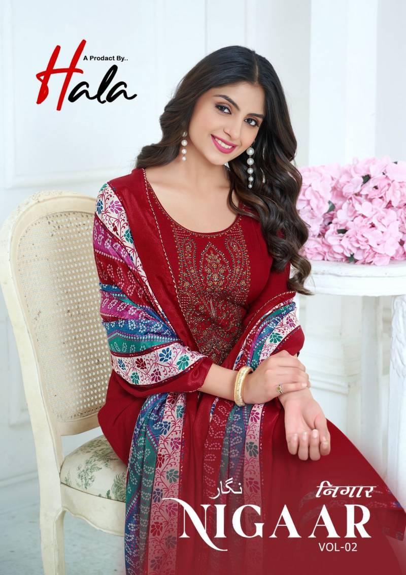 Hala Nigaar Vol 2 Rayon Designer Dress Material Collection