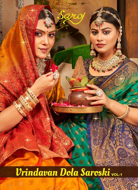 Saroj Vrindavan Dola Saroski Vol 1 Silk Saree Collection