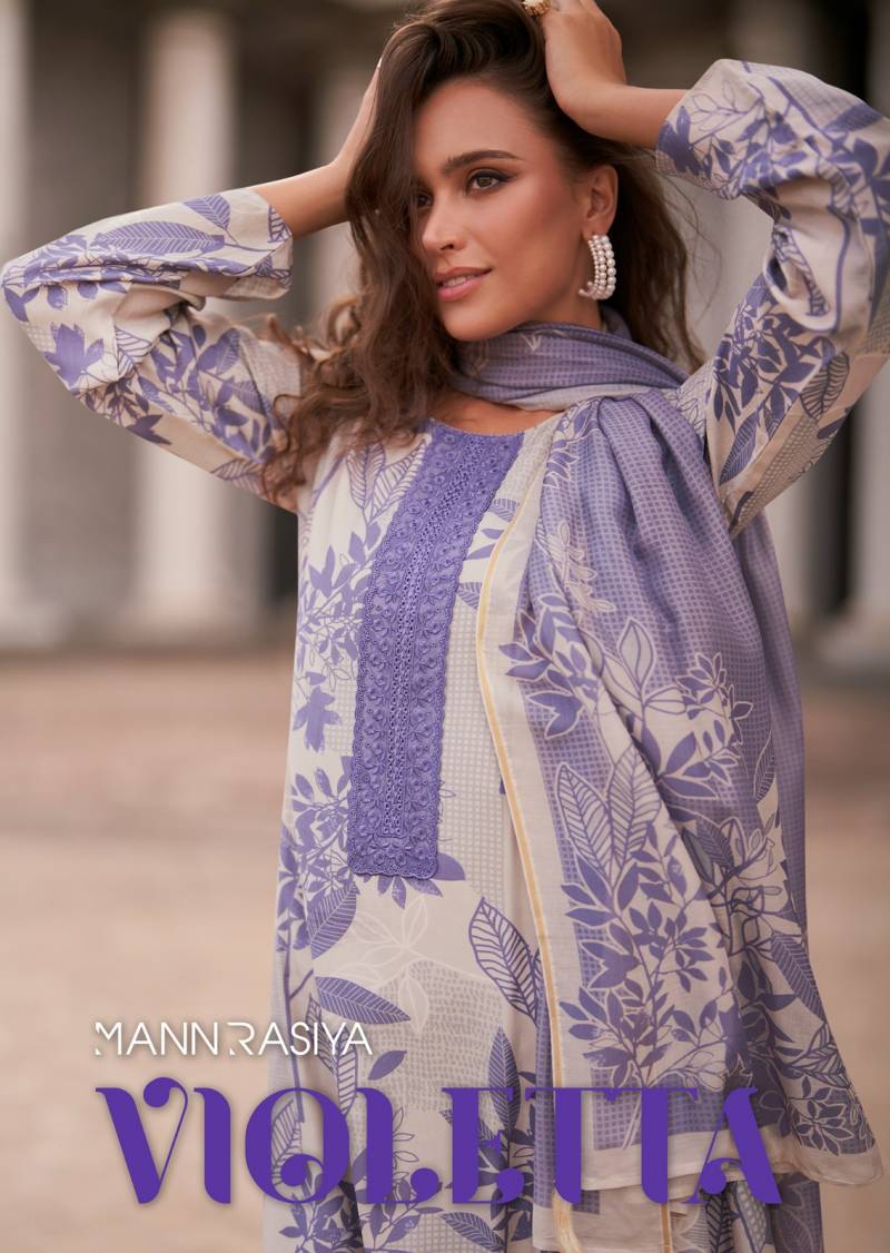 Mannrasiya Violetta Muslin Silk Printed Salwar Kameez Collection