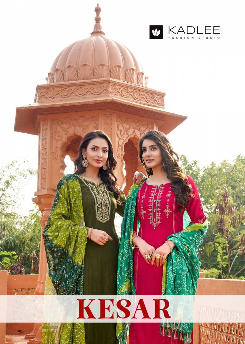 Kadlee Kesar Handwork Kurti Bottom With Dupatta Collection