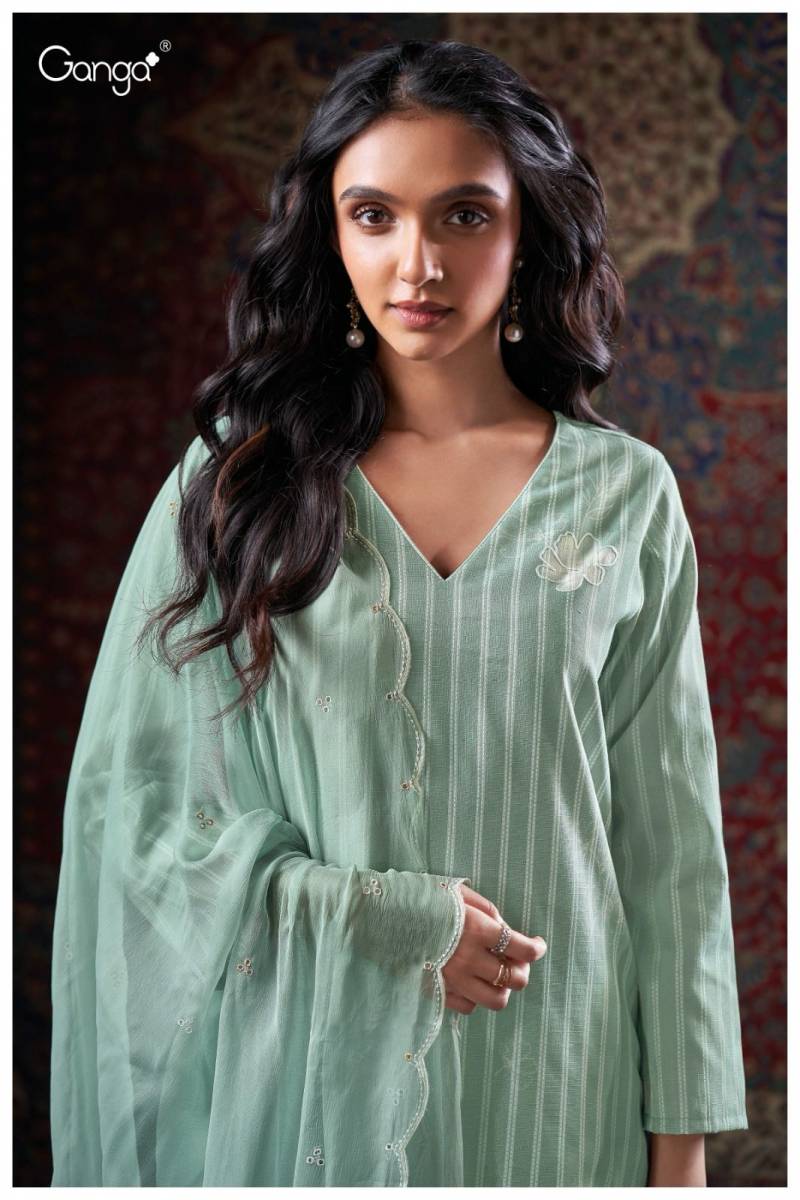 Ganga Gillian Cotton Dobby Embroidered Salwar Suit Collection