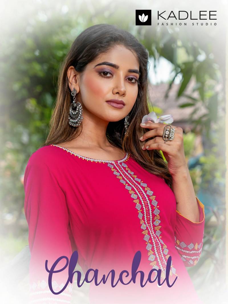 Kadlee Chanchal Rayon Embroidered Kurti Collection