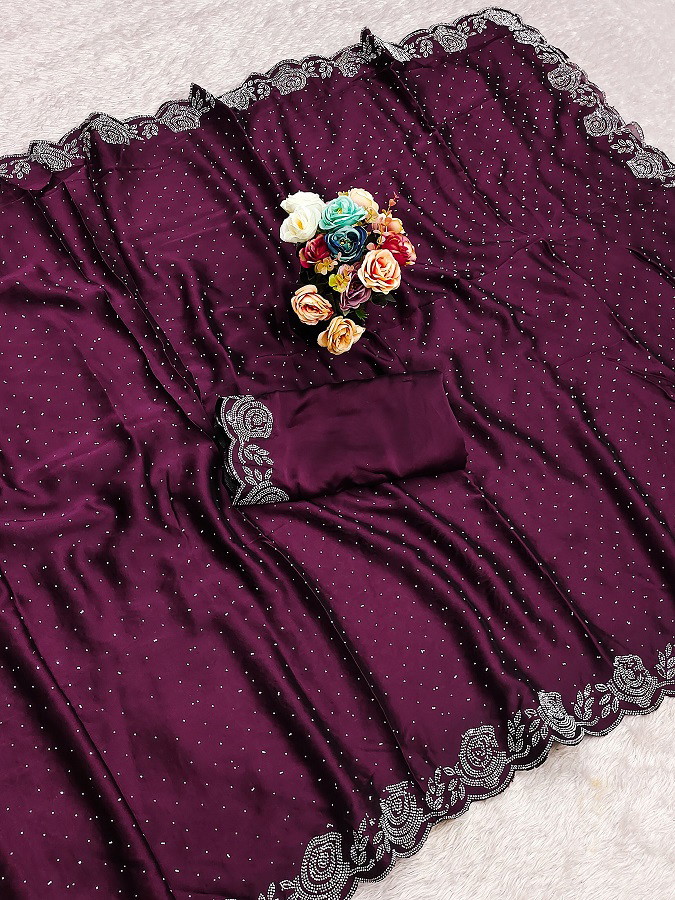 Meera 267 Party Wear Stone Work Silk Saree Collection