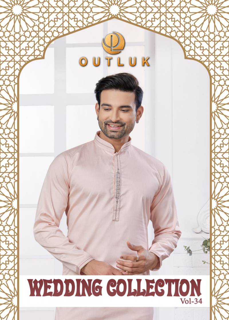 Outluk Wedding Collection Vol 34 Kurta With Pajama Mens Wear