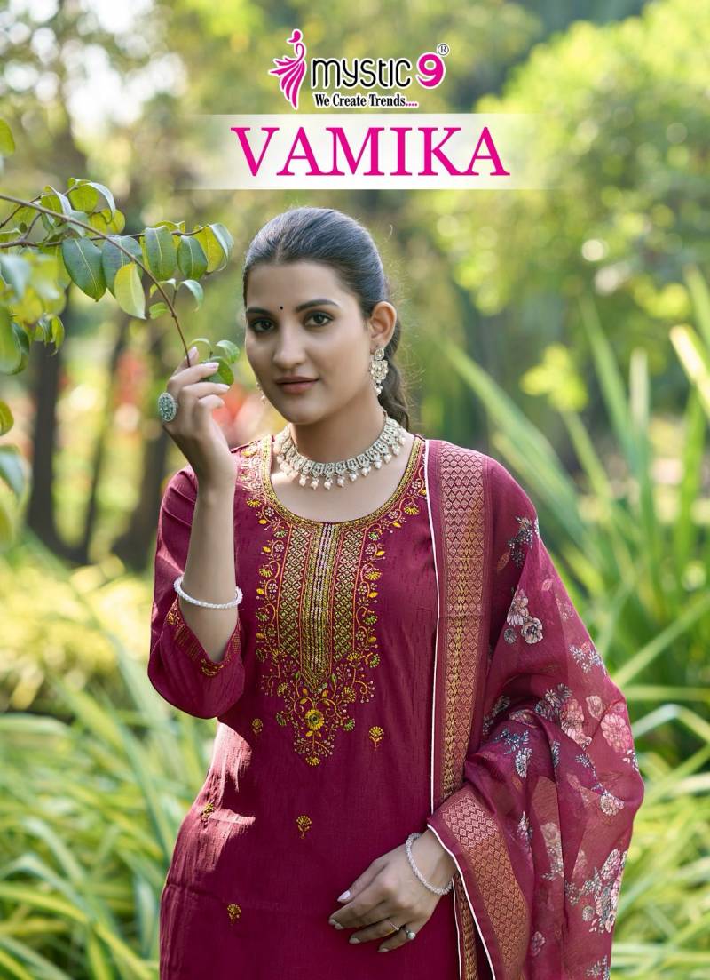 Mystic 9 Vamika Vol 1 Silk Kurti Bottom With Dupatta