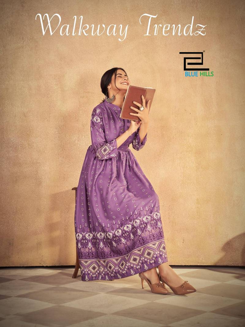Blue Hills Walkway Trendz Rayon Printed Kurti Collection