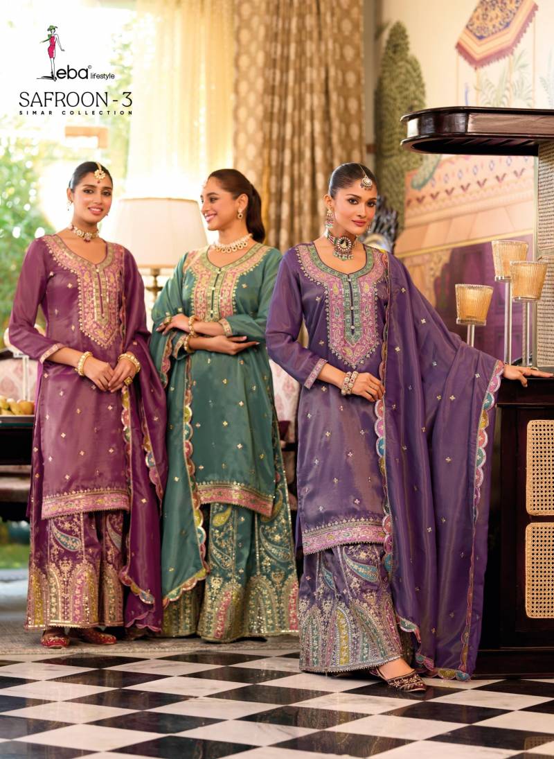 Eba Safroon Vol 3 Simar Designer Ready Made Suits Collection