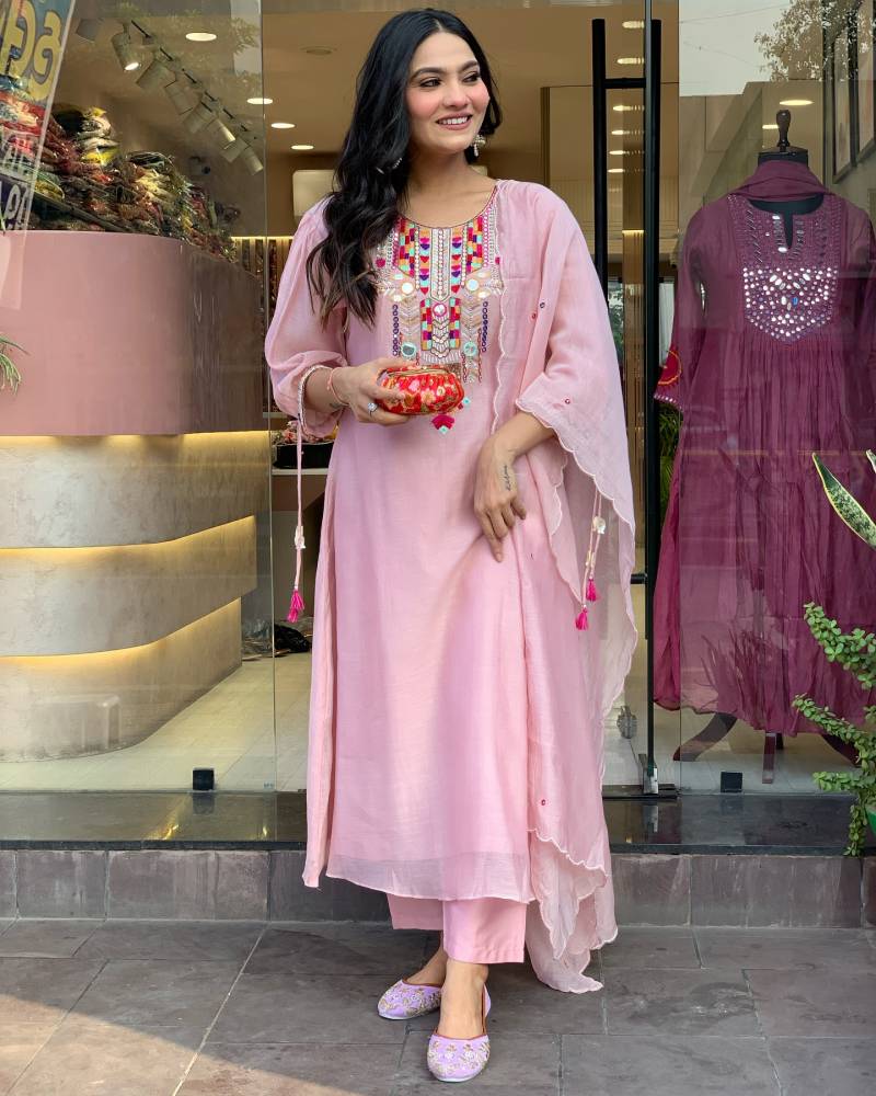 Yamini 1 Chanderi Kurti Bottom With Dupatta Collection
