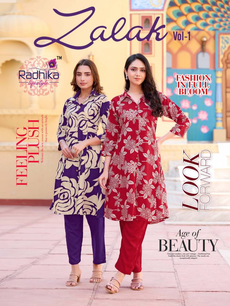 Radhika Zalak Vol 1 Foil Printed Co Ord Set Collection