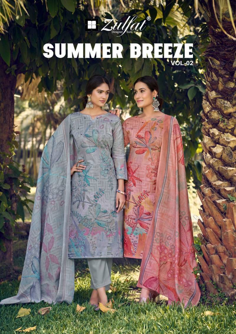 Zulfat Summer Breeze Vol 2 Cotton Dress Material Collection