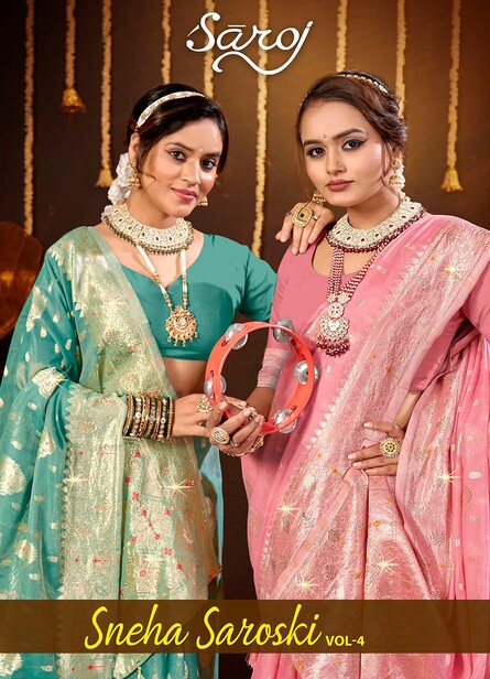 Saroj Sneha Saroski Vol 4 Wedding Wear Linen Saree Collection