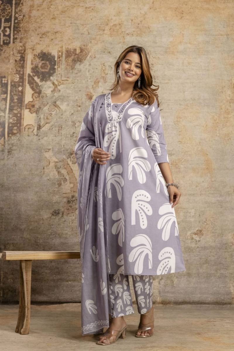 Kiara Kurti Vol 1 Cotton Long Kurti Bottom With Dupatta Collection