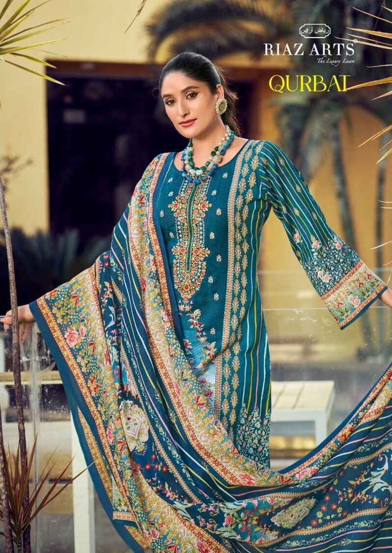 Riaz Arts Qurbat Karachi Lawn Cotton Dress Material Collection