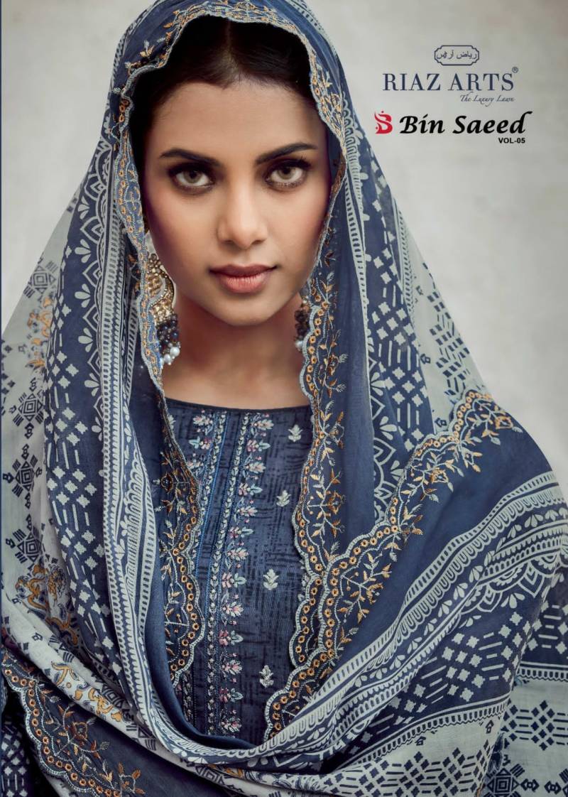 Riaz Arts Bin Saeed Vol 5 Cotton Printed Dress Material Collection
