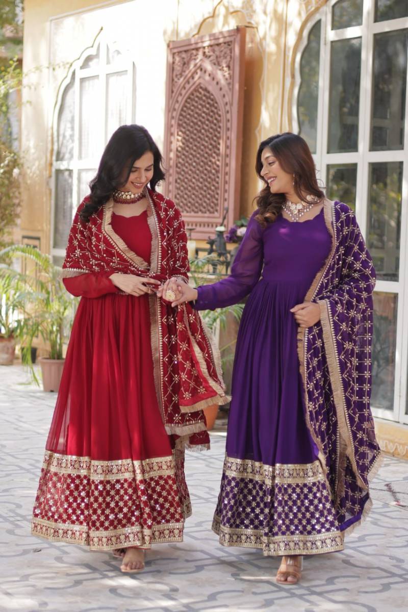 Luna Vol 26 Designer Georgette Gown With Dupatta Collection