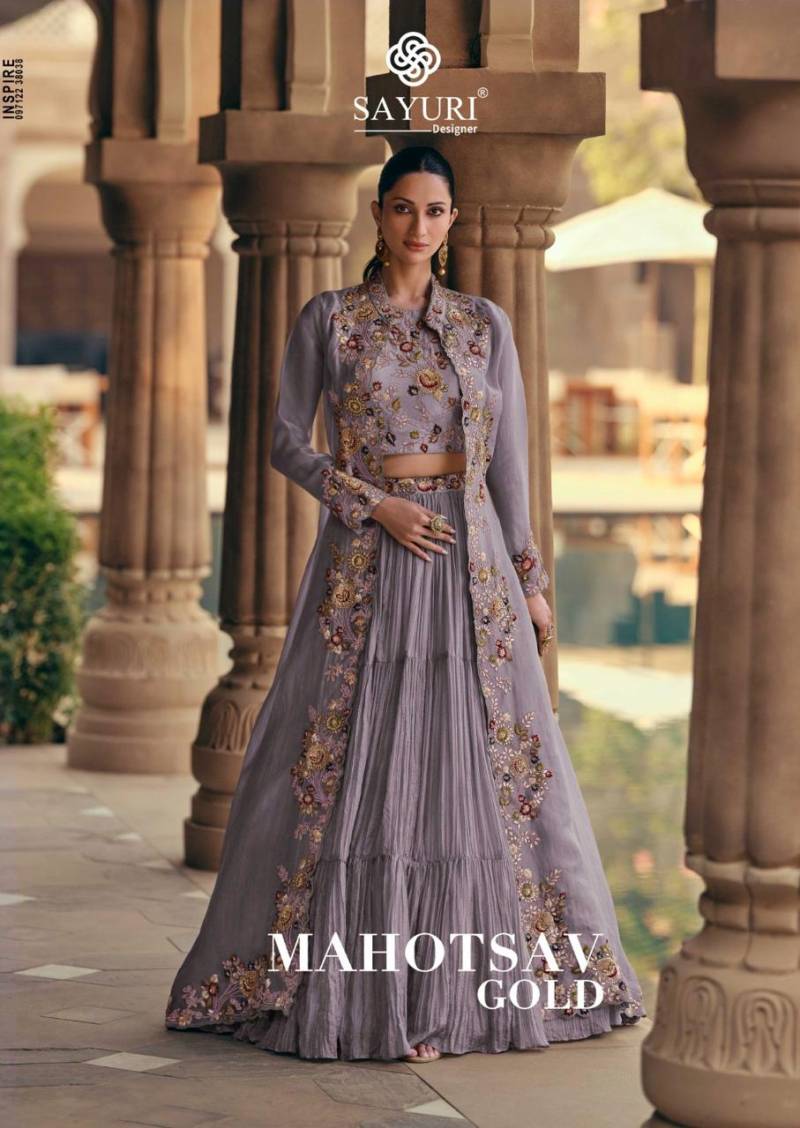 Sayuri Mahotsav Gold Embroidery Designer Indo Western Dress