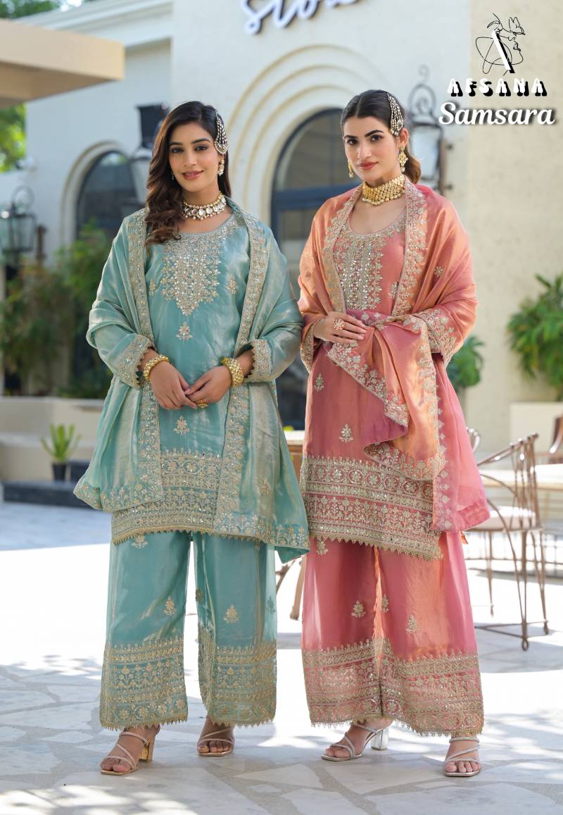 Afsana Samsara Embroidered Work Ready Made Salwar Suit